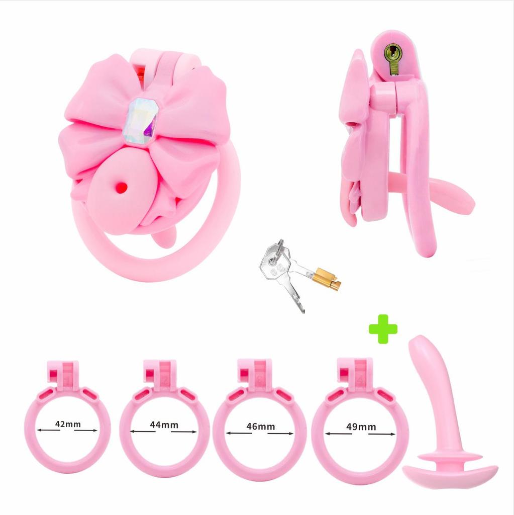 Chrysanthemum Bow Chastity Lock: Male Flat Lock and Restraint for TS Training