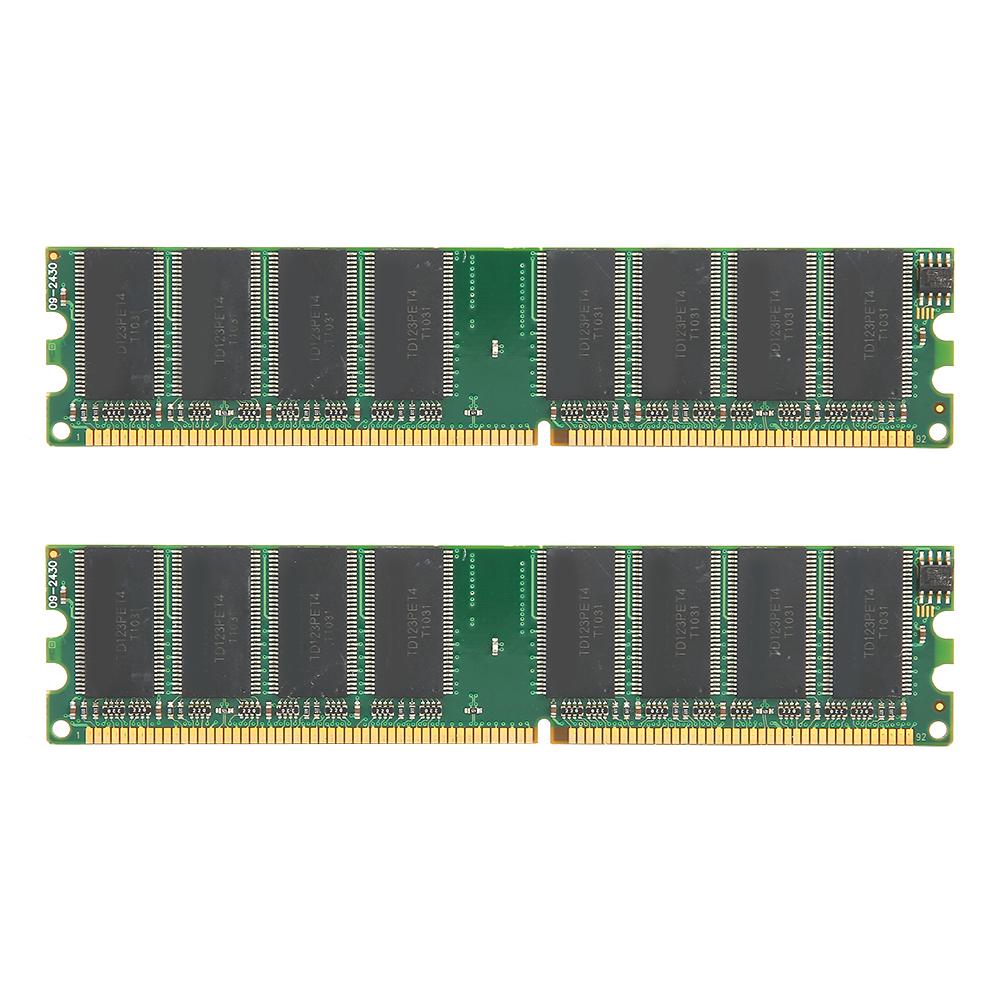 2Pcs Memory Module Desktop Full Compatible DoubleSided 16Grain DDR 1GB 226Mhz PC2100
