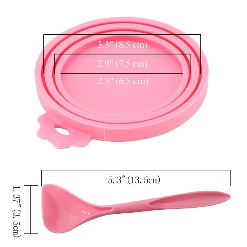 Reusable Silicone Pet Can Cover Fresh-keeping Cover with Spoon Sealing Cover Cat and Dog Food Storage Tank Cover Pet Supplies