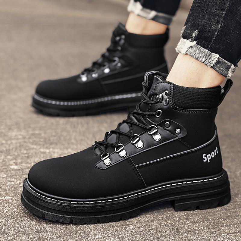 

Модные мокасины Обувь с высоким берцем Спортивная обувь на платформе Повседневные кроссовки Повседневная кожаная обувь для спорта и отдыха Нескользящая повседневная обувь Высокие сапоги Новые 44 чёрный