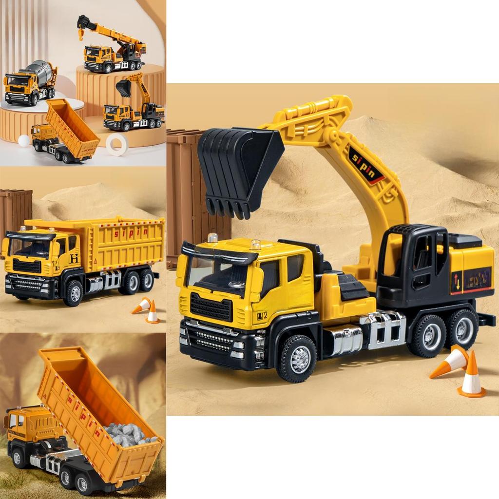 Alloy Engineering Vehicle Model With Inertia Drive For Kids Playroom Decor