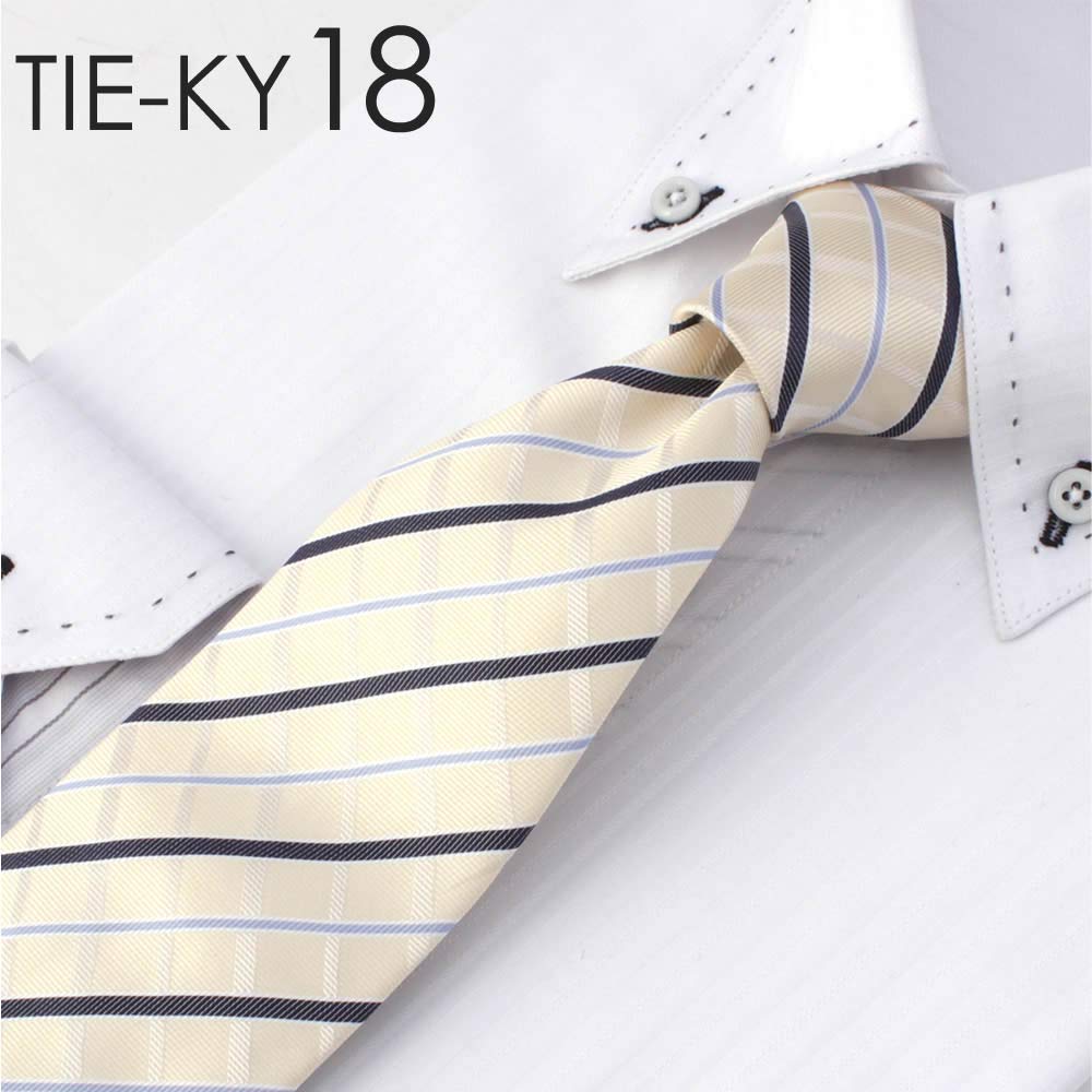 [Dress Code 101] Silk tie with a wavy sheen that only silk can provide. A sophisticated silk-blend tie for men, KY18, made in Japan. Free size.