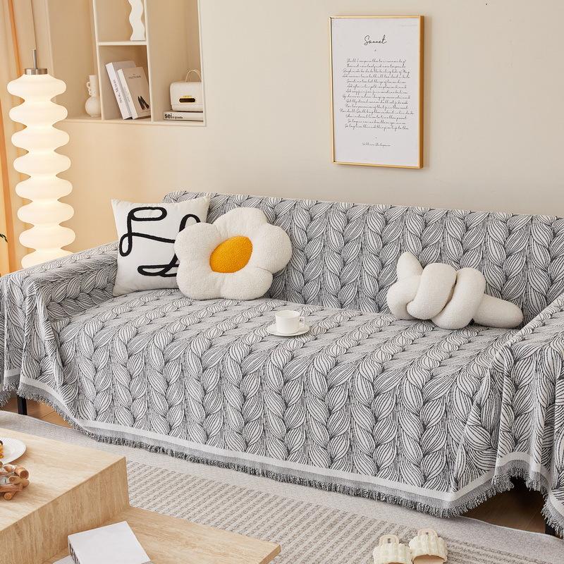 

Чехол для дивана с рисунком листьев, тканевый чехол для дивана, подушка для четырех сезонов, универсальный высокий смысл, полностью покрытый чехол для дивана, одеяло 180*260cm