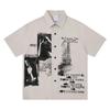 Clothing Life American Casual Hip Hop Feng Shui Graffiti Printing Short Sleeve Shirt Men's and Women's Loose Retro Trend Shirt