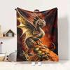 Dragon Family Flannel Blanket Throw Blanket Soft Warm Sofa Bed Camping Home Decor Unique Christmas Gift Cs92234