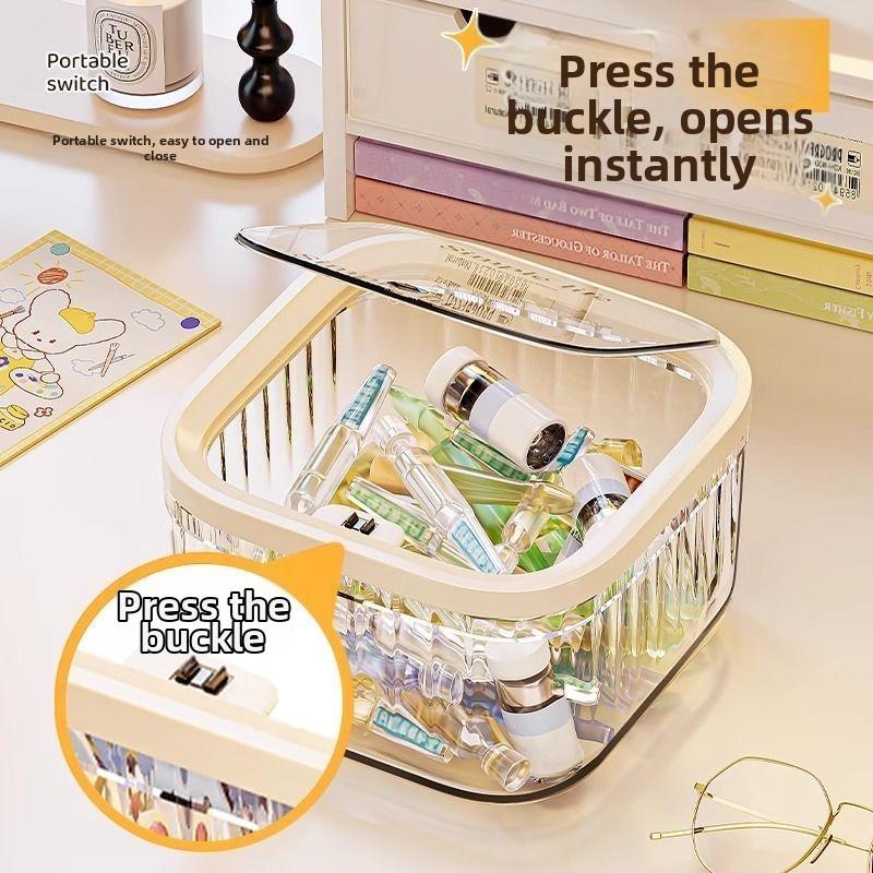 Waterproof Multifunctional Hair Accessory Organizer with Lid Pop Lid Desktop Multi-Purpose Storage for Beauty Essentials