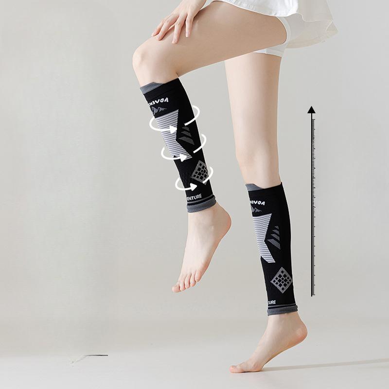 Socken für Damen, Profisport, Druck, Wadensockenmuskeln können Beinschienen komprimieren, Laufen, Fitness, Seilspringen, Marathon, Langer Schaft