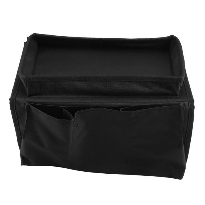 CHI Hängende Armlehne für Sofa TV Fernbedienung Organizer Sofa Aufbewahrungstasche mit Tablett Getränkehalter(Schwarz)