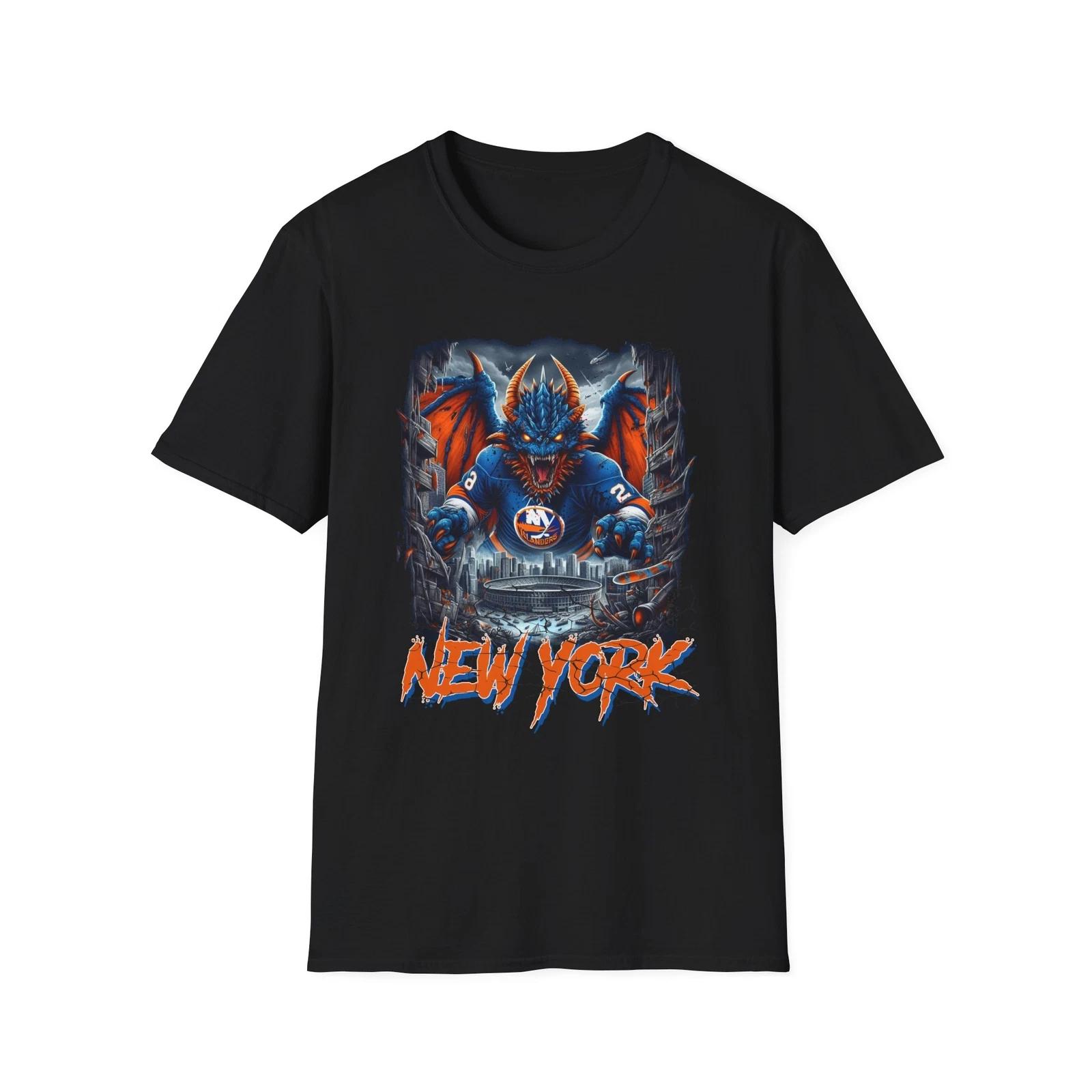Ужас на льду - Футболка с хоррор-коллажем New York Islanders XXL