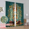 2pcs,2D Plane Printing Pattern Curtains Mandala Meditation Durable 100% Polyester Fabric (without Rod) Gifts Use for Bedroom