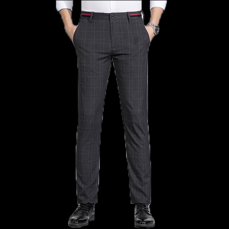 MONTAGUT Elegant Striped Casual Trousers with Splicing Detail