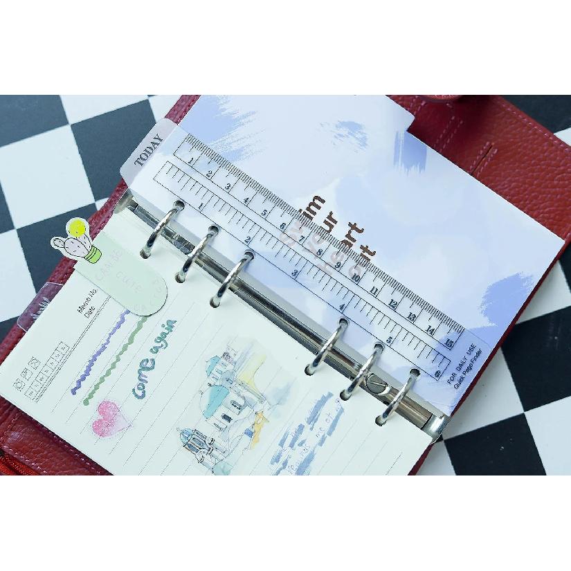 Bookmark Ruler for Rings Notebook 6 Hole A5 Personal Size Elastic Drawing Tool Soft Plastic Partition For Planner And Organizer