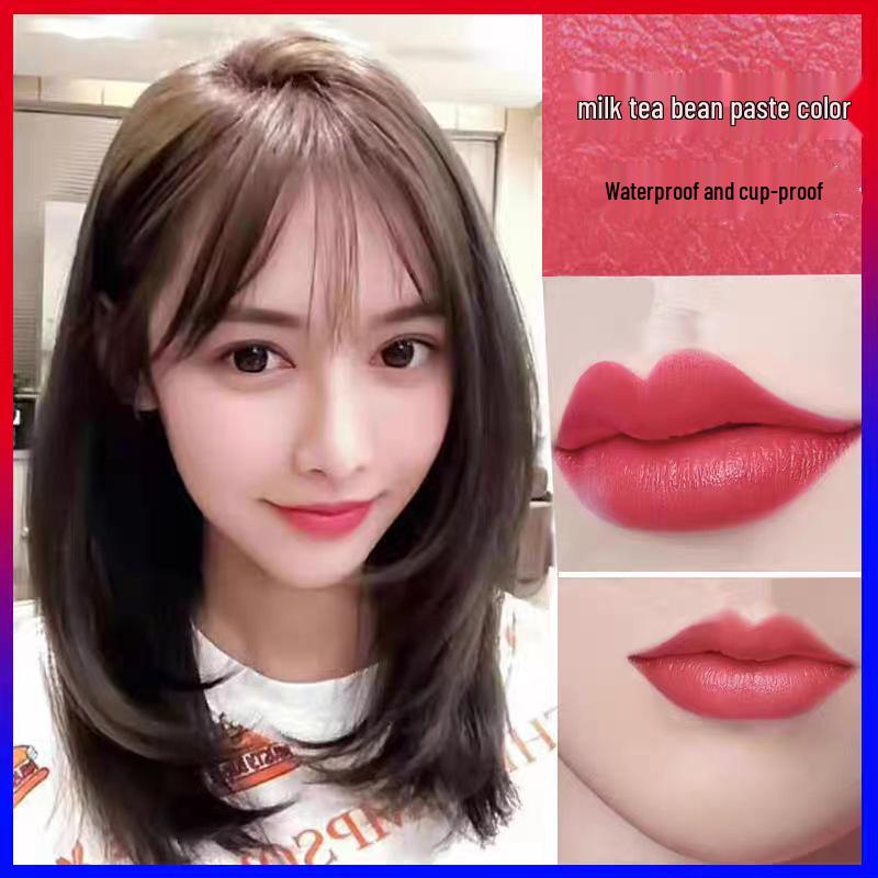 Cinnamon Milk Tea Non-Fading Waterproof Lipstick: Non-Stick, Bare Face Friendly, Instant Delivery