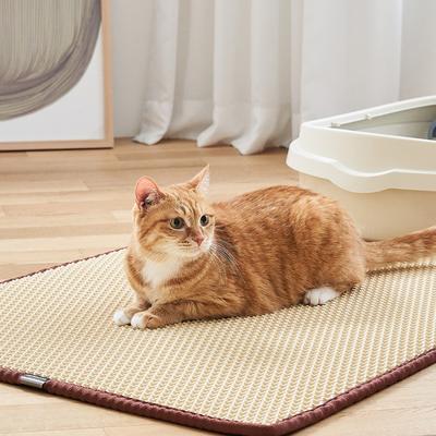Clean Up Mat (Large/Beige) Cat Toilet Desertification Prevention Sand Mat Footrest