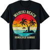 Family Vacation Vintage Retro Honolulu Hawaii Waikiki Beach T-Shirt for Men Women Girls Kids