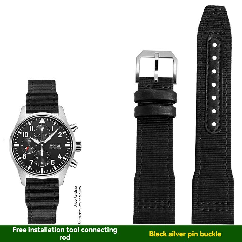 Voor IWC pilot Mark XVIII Spitfire Portugal serie outdoor sporten nylon canvas horlogeband voor heren 20 21 22MM