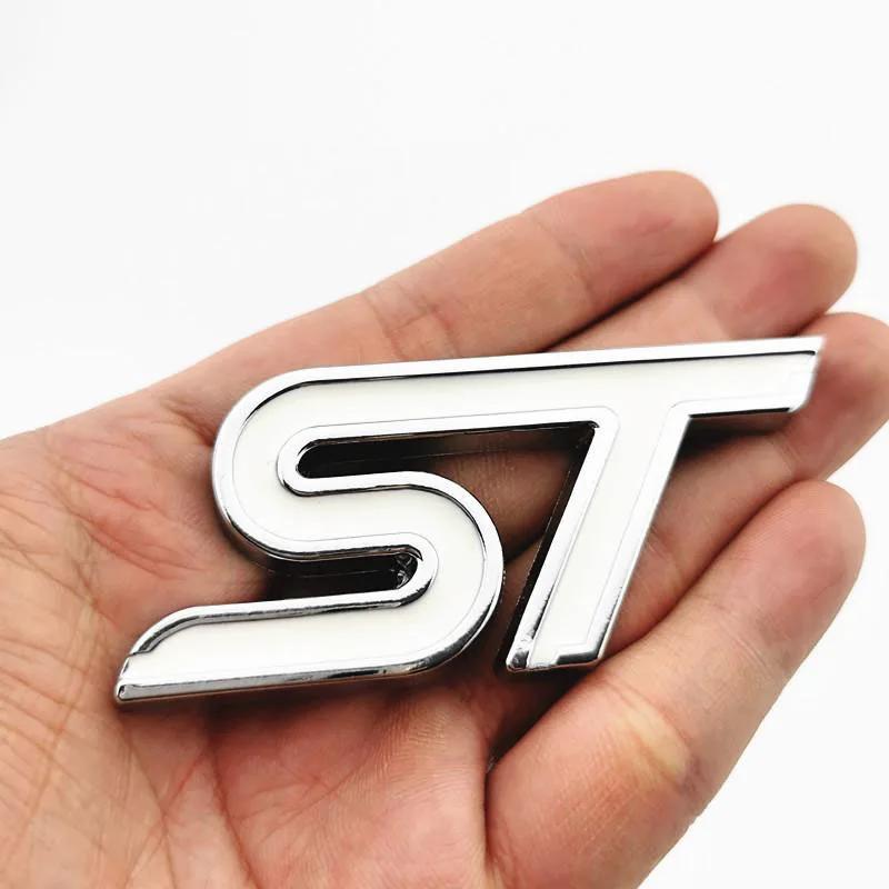 Metal ST Logo Badge Car Rear Trunk Whole Body Emblem Sticker for F-o-r-d MK2 MK3 MK4 MK5 MK7