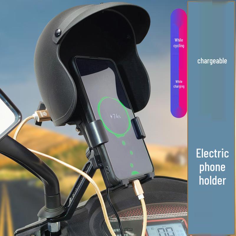 Electric Scooter Rain Protection Helmet with Phone Holder and Navigation for Delivery Riders