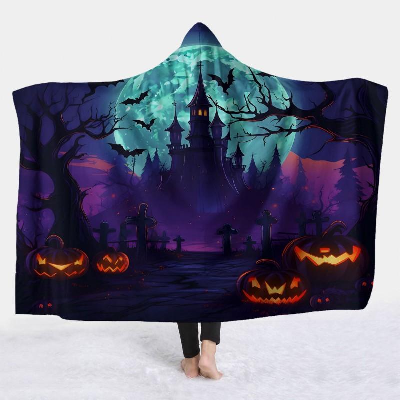Hooded Blanket Cape Throw Adults Cozy Fleece Sleep Cover Halloween Costume Accessory Winter Snuggle