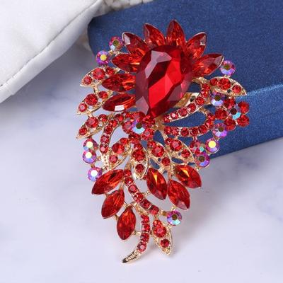 Elegante Bunte Strass Glas Brosche Lebendige Farbe Unregelmäßige Form Anstecknadel Schal Tuch