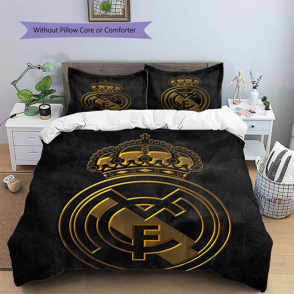 Madrid Pattern Bedding Home Decoration Birthday Gift (1 * duvet cover + 2 * pillowcase, without core)