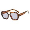 Leopard Trendy Women Sunglasses Square Chic Decorative Beach Sun Shades for Outdoor Travelling with UV Protection