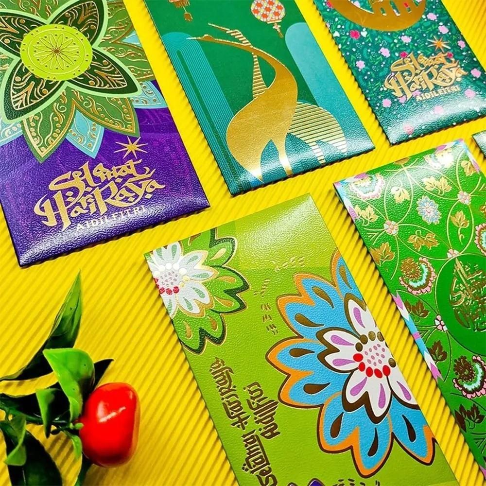 6pcs Bless Words Eid Mubarak Envelopes Cartoon New Year Red Envelopes  Middle East Festival