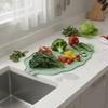 Silicone Leaf Shape Kitchen Dish Draining Mat Non-Slip Pot Holder  Kitchen Utensil