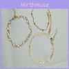 3pcs Set Of Exquisite Summer Beach Fashion Fishbone Chain Crystal Zircon Anklet