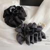 New Temperament Bow Hair Clip Women's Black Satin Shark Clip Fashion Hair Accessories