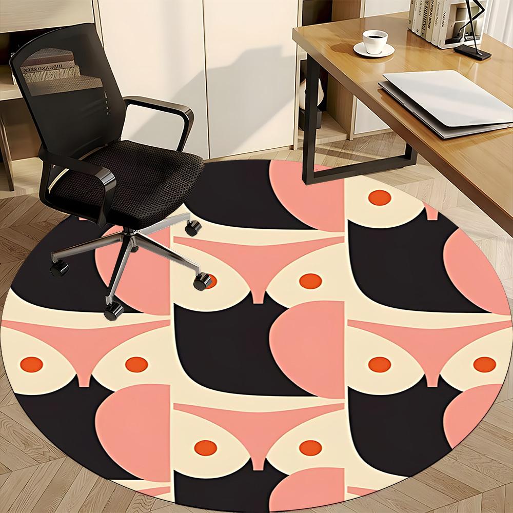 1pc Bust Pattern Office Round Area Rug, Indoor Mat Suitable For Office, Under Office Chairs Bedroom Living Room Home Decor, Room Deco