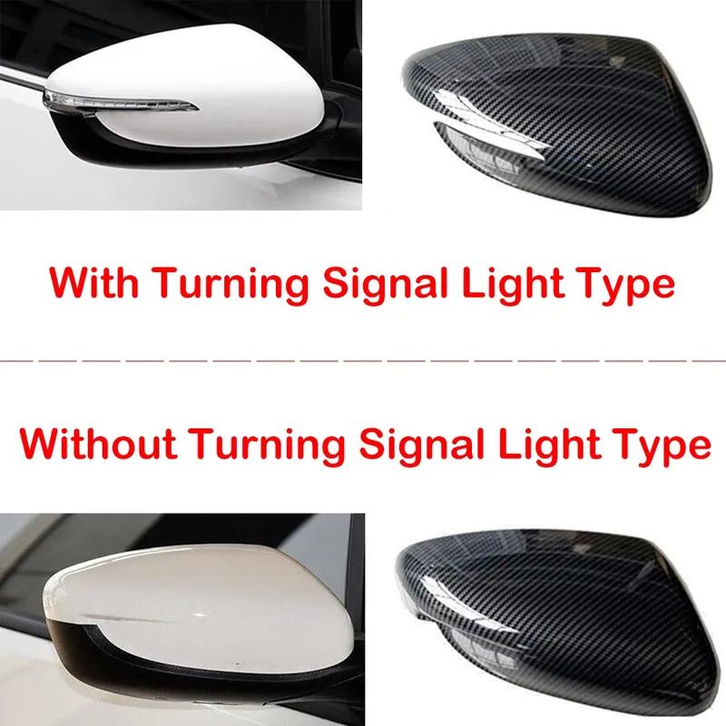 For KIA K3 Forte 2013-2018 Car Rearview Side Mirror Cover Wing Cap Door Housing Shell Trim Sticker ABS Carbon Fiber/ Gloss Black