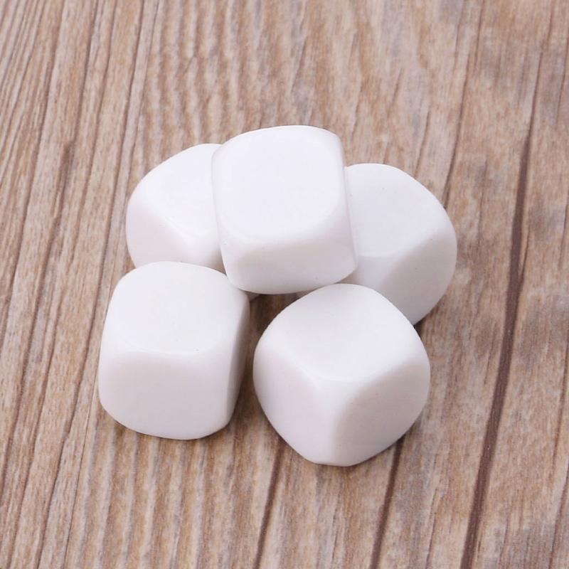 10Pcs/pack Dices Set Acrylic White Dices Teaching Props Game Accessories Mathematical Tools Round Corner Dices Set