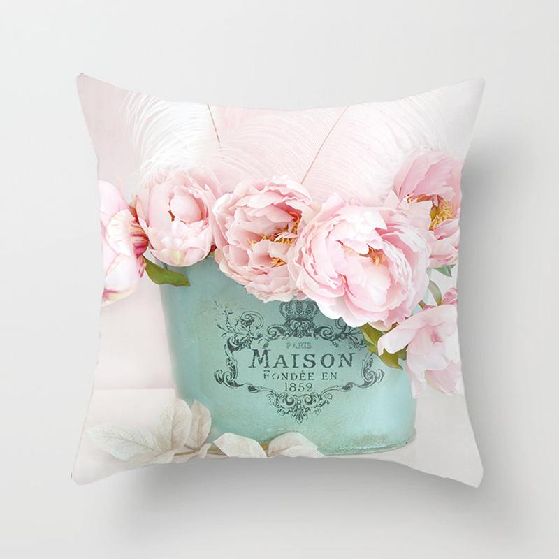 Flower Pattern Decorative Sofa Cushion Cover Pillow Pillowcase Throw Pillows Home Decor Pillowcove Pink