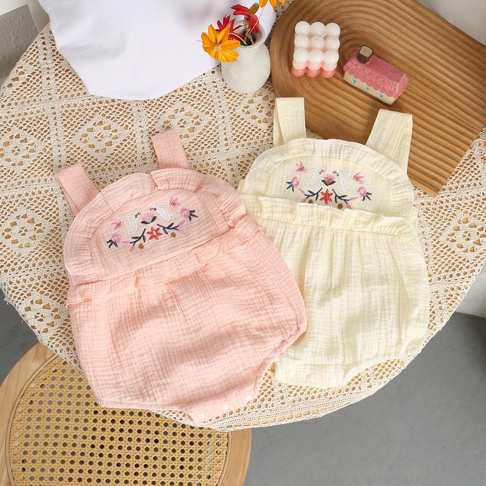 

2024 Girls Sling Romper: Newborn Summer Bodysuit 73 CM
