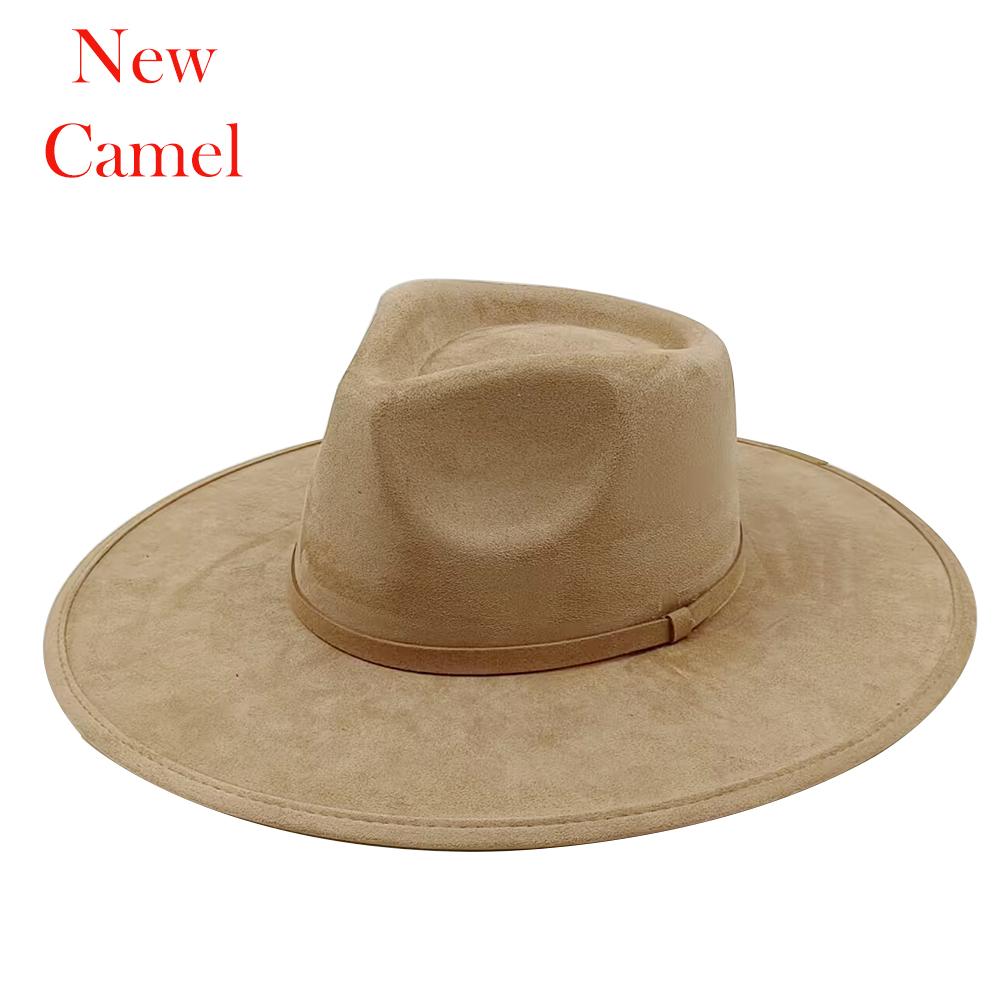 Suede Wide-brimmed Hat 9.5 Cm Brim Width Unisex Suitable for Jazz Hat Fedora Hat Church Hat Felt Hat Soft Felt Hat Panama Hat.