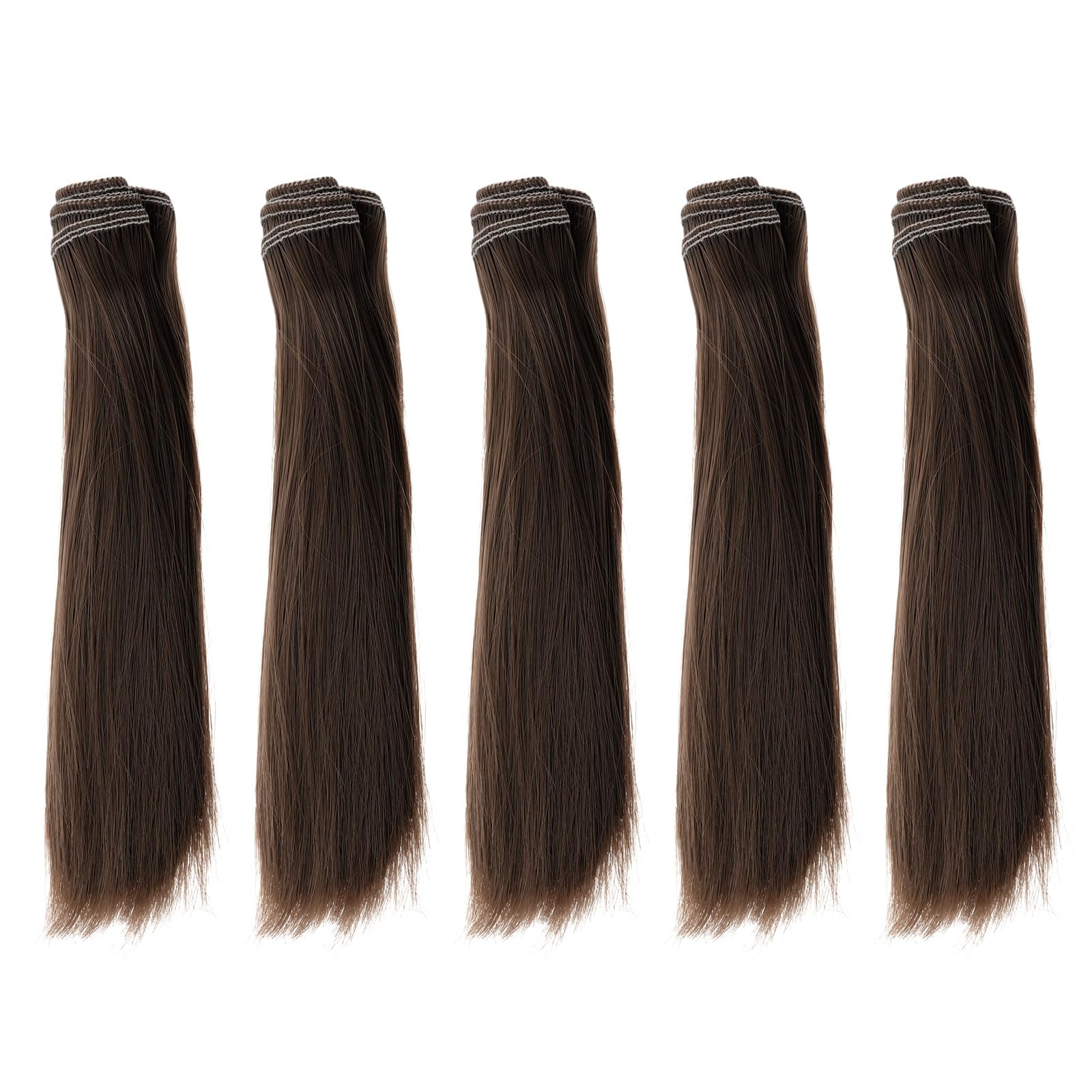 

PATIKIL 15cm Doll Wig Set of 5, High-Temperature Silk Straight Wig, Doll Hair Styling Kit, DIY Handmade Accessory, Deep Chestnut