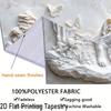 2D Marble Carved Wolf Family Background Cloth for Nature & Animal Lovers Room Decor