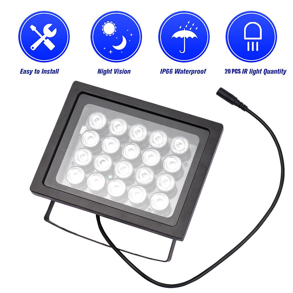 IR Light Security Camera Fill Light IP66 Outdoor Water Resistant 20 LED 850nm Infrared Night Vision Auxiliary Light