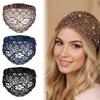 Modeaccessoire Kristall Perle Floral Perlen Stirnbänder Spitze Hohlmuster Breite Stirnbänder Atmungsaktiv Dehnbar Baotou Hut Damen