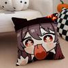 MiHoYo süß lustig Genshin Emotes Meme Kissenbezug Überwurf Kissenbezug Verdeckter Knopf Strapazierfähiges Polyester Stuhlkissen