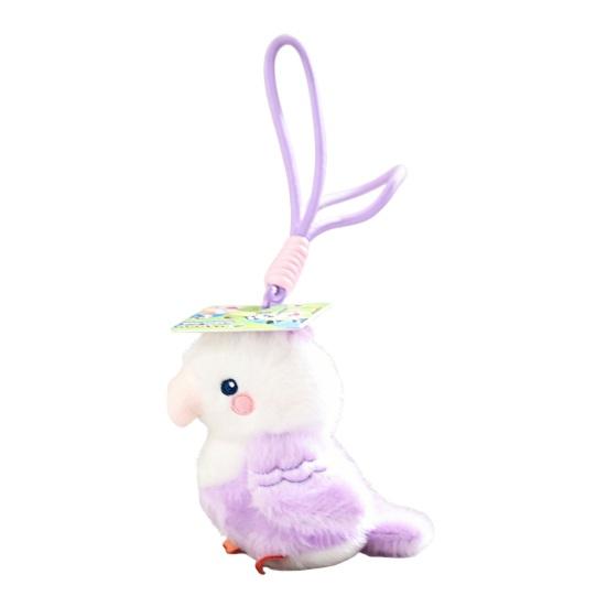 Cute Simulated Bird Plush Keychain  Small Parrot Stuffed Animal Pendant фиолетовый