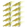 10PCS Appâts de Pêche Crevette Souple Lumineuse avec Hameçons pour Achigan Truite Poisson-chat