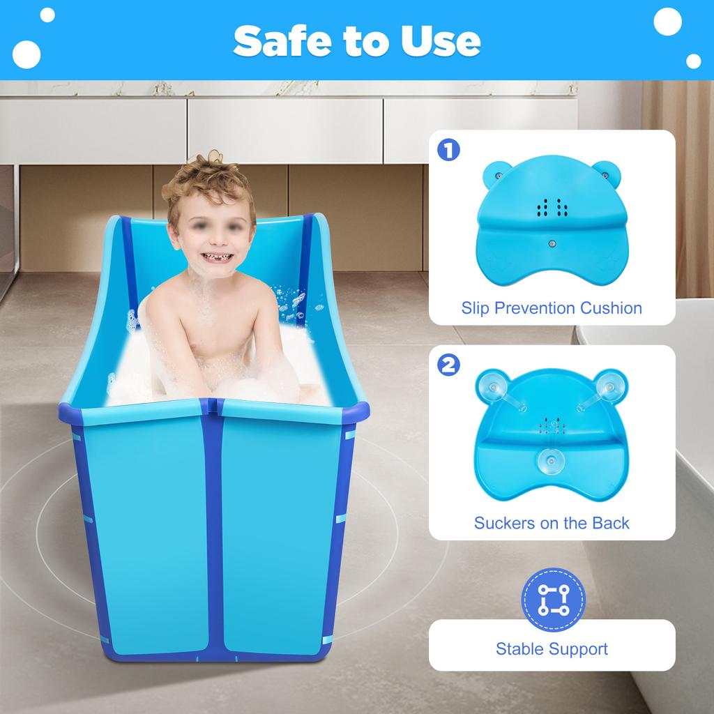 Portable Folding Bathtub Installation-Free Large Size Blue Foldable Bathtub Environment Friendly