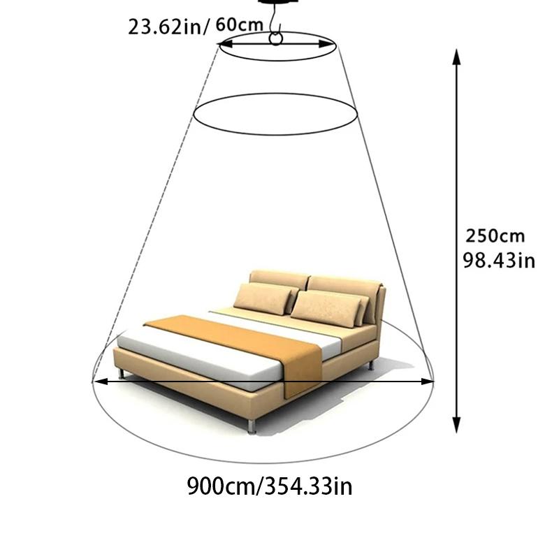 Summer Polyester Mesh Fabric Home Bedroom Hanging Decor For Double Bed Hung Dome Mosquito Net Baby Adults Summer Elegant