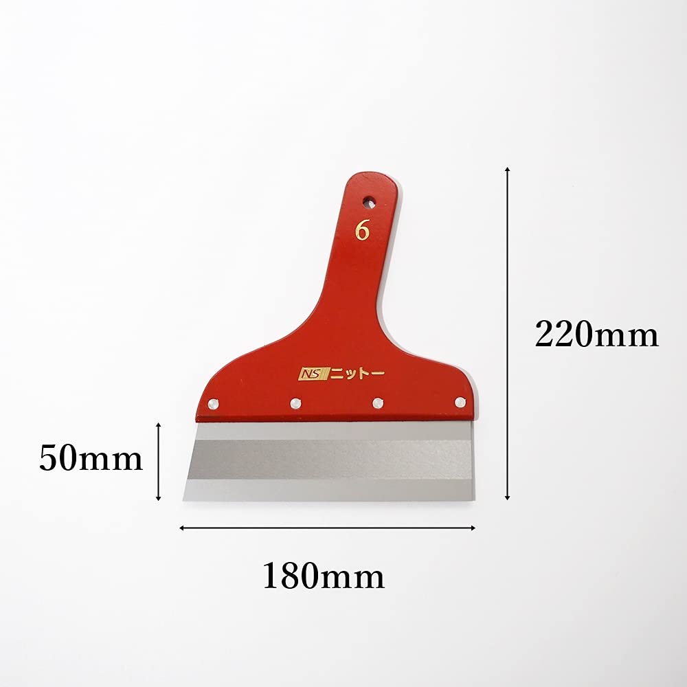 NITTO Flat Putty 6 Inches 1 Piece Spatula, Red, (180mm),