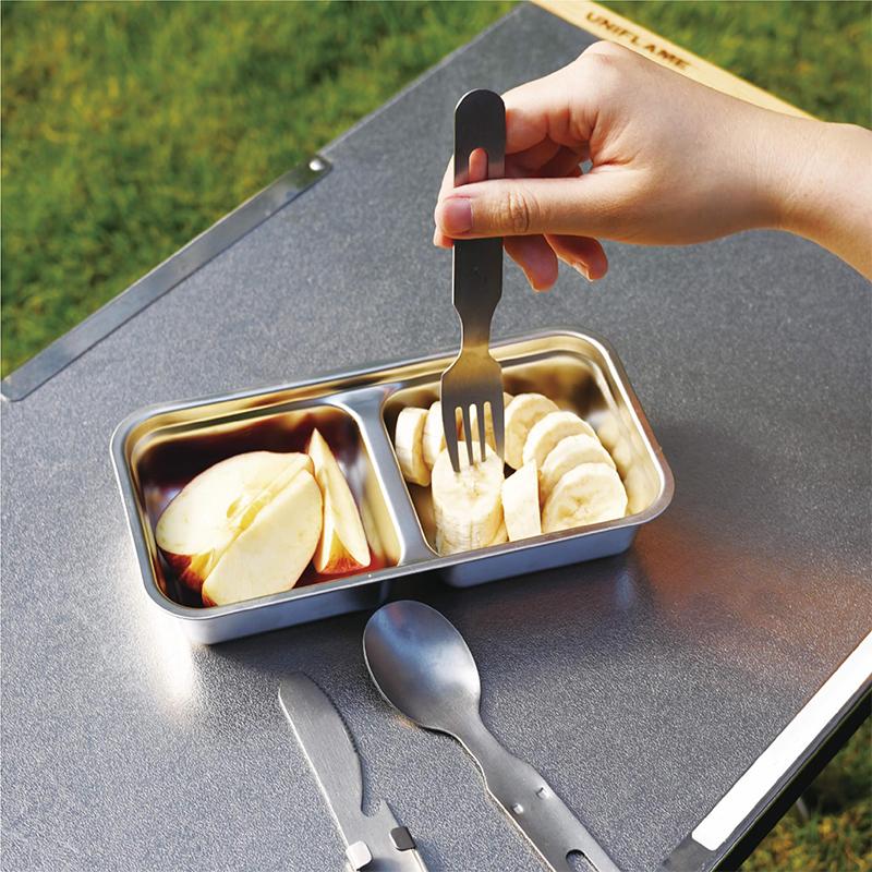 Cutlery Set 3 Pieces Eating Utensils Military Style Spoon Fork Knife Kit Flatware Multi-Tool