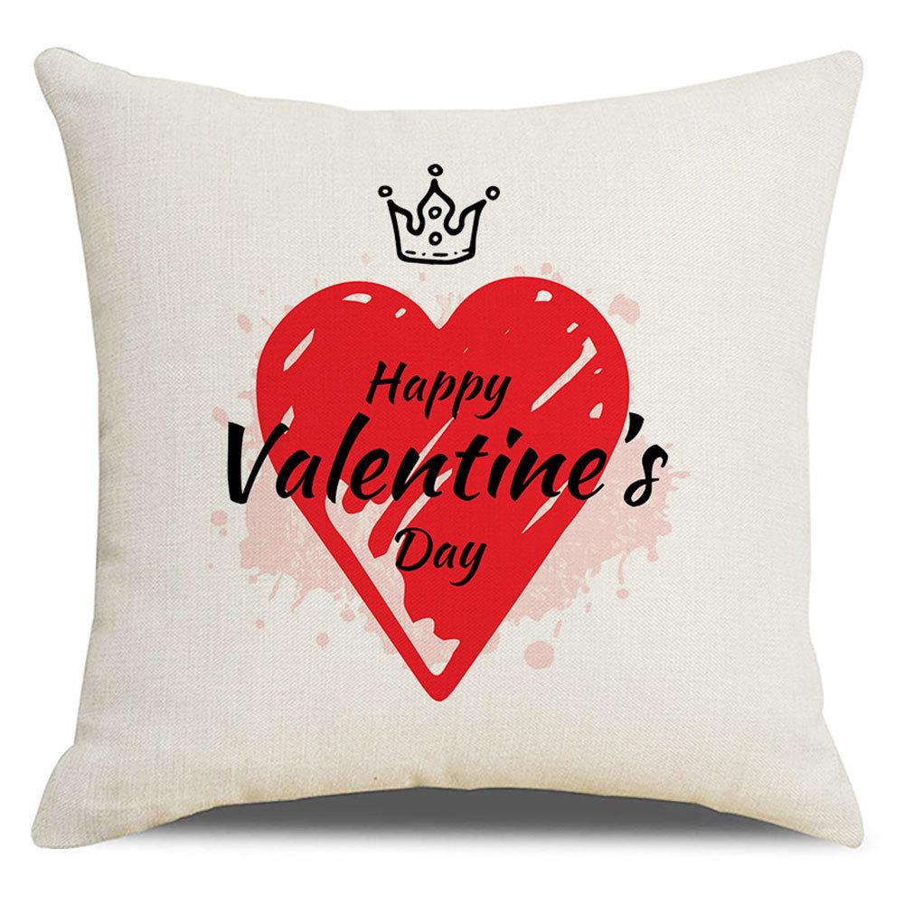 Valentine's Day Pillow Cover New Letter Love Sofa Cushion Cover Short Plush Cushion Pillow