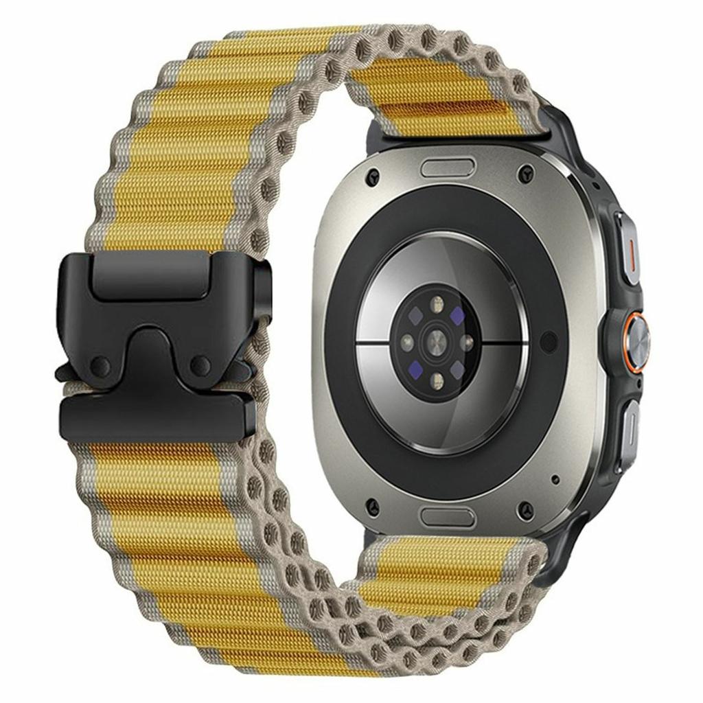 For Samsung Galaxy Watch Ultra (2025) 47mm / Ultra 47mm Watch Band Parachute Buckle Wide Ripple Pattern Nylon Wrist Strap