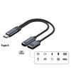 2 in 1 USB Headphone Converter PD 100W Y Cable NEW Type C Splitter  Keyboard Mouse